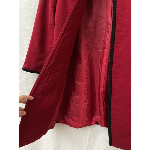 Talbots Open Front Blazer Women’s Black Red Long Jacket Size 6 - Picture 6 of 13